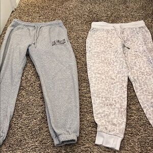 Gray and White Kids Jogger Pants Set